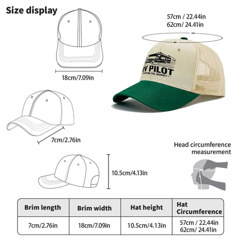 Dope RV Pilot Hat For Road Trips And Camping Adventures Adjustable Back Buckle With A Wide Color Range hat size guide