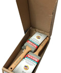 Ultra/Pro Extra Firm Lindbeck Angle Sash Paintbrush Pack Of 6, 2.5 inch nylon blend brushes in a cardboard box, ideal for edging and trim.