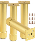Switch Up Your Setup With These Durable Adjustable Furniture Legs Crafted From Heavy Aluminum Alloy Featuring Quick Height Tweaks On Twist Base Ideal For Beds Couches Cabinets And Shelves Comes In Sweet Gold