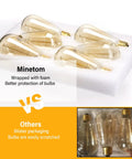 LED Edison Bulbs 60W Equivalent, E26 Base, Warm White, 6 Pack, securely packaged in foam for superior protection.