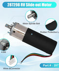 Heavy Duty In Wall Slide Out Motor For RV Replacement 12V DC 500 To 1 Gear Ratio Direct Fit For Lippert LCI Schwintek, No Load 26 RPM