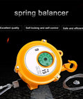 Retractable Tool Balancer With Self Locking Design, 1.5m Wire Rope, Heavy Duty Hook, Adjustable Hanging Retractor, 50-60kg Capacity, Aluminum Alloy Shell, Light Yet Tough Pro Grade Workshops yellow unit with rope and hook