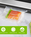 11 Inch By 150 Foot Vacuum Sealer Bags Roll With Built In Cutter, BPA Free, sealing salmon and asparagus for freshness