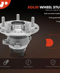 Rear Wheel Bearing And Hub Assembly With ABS For Toyota Camry RAV4 Avalon C HR And Lexus ES Models 2018 To 2024 5 Lug Drop In Replacement OE Style Durable Steel Housing Quiet Smooth Operation Long Lasting Performance, front view of 5-lug design.