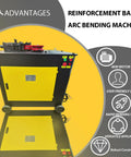 Electric Rebar Arc Bender For Steel Bars Creating Perfect Circles In Seconds With 4KW Motor, heavy-duty design, user-friendly controls.