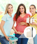 Women holding gifts with inset of a Wooden Closet Divider Set With Marker Pen, 24 Blank Size Dividers for organizing clothes.