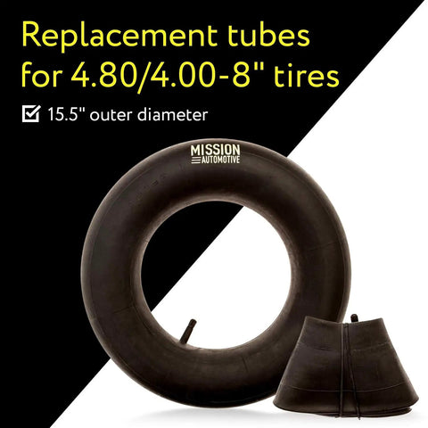 4.80/4.00-8 Inch Tire Inner Tubes For Wheelbarrows And Trailers, Heavy Duty Rubber Tubes That Stand Up To Rough Jobs, Pack Of 2
