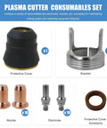 24 Piece Tip Electrode Kit For Cut 55DS Pro And 65DS Plasma Cutter With Electrodes And Nozzles in Brass Zinc Alloy Stainless Steel Set