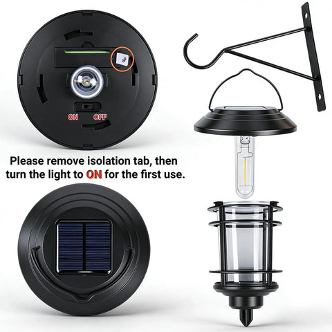 2 Pack Solar Lanterns For Outdoor Spaces With Wall Mount And Hanging Options, Warm White Edison Bulb Lights, Auto On Off