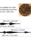 High Torque Clock Movement With Long Shaft And 12 Inch Spade Hands Replacement Mechanism For Large Dials illustration