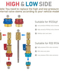 Air Conditioning Valve Core Remover And Installer Tool Set For R134A And R1234YF components diagram with labels