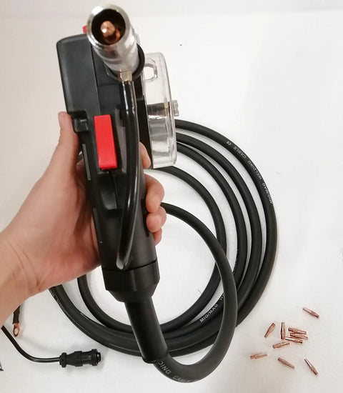 Close-up of Aluminum Spool Gun For Easy Aluminum Welding With 5M Cable DC24V Fits Miller 210 Spoolmate 3035 Weld Torch Tool