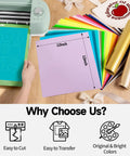 Vibrant 33 Sheets 12x12 Inch Heat Transfer Vinyl Kit For T Shirts Hoodies Bags And Pillows Easy Cut And Weed PU HTV Iron On