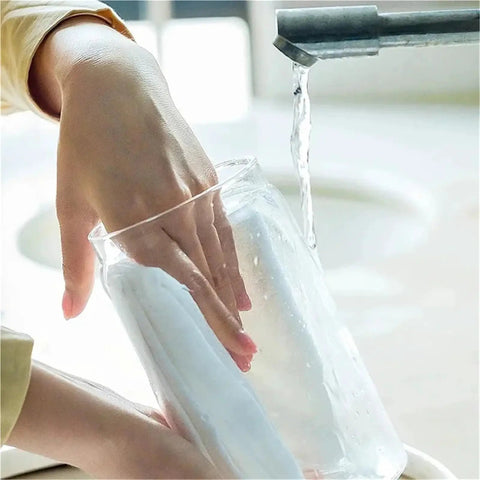 Turn Up Your Kitchen Game With This Super Durable Vacuum Sealed Glass Jar Built For Coffee Beans And Dry Goods. Washing 1200Ml jar under faucet.