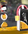11.1V 1300mAh 45C LiPo Battery Pack With XT60 Plug For FPV Drones Like Wizard X220 QAV250 QAV180 Vortex 285 Mini H Flip