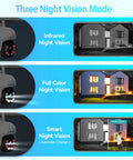 Get Awesome Protection With This 4MP Wifi Outdoor PTZ Security Camera Featuring 360 Degree Pan Tilt Super Clear Quad HD Video 8X Zoom Adjustable Siren And Spotlights Smart Motion Detection And Custom Zones. Three night vision modes: infrared, full color, and smart.