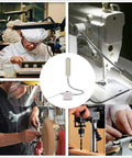Gooseneck Magnetic Work Light Set For Sewing Machines Lathes Drills And Benches White Soft LED With 36 LEDs Flexible Neck Installed