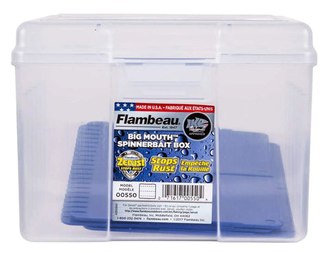 Big Mouth Spinnerbait Box Tackle Organizer with Four Compartments Holds Up To Sixty Spinnerbaits Clear View Lure Storage