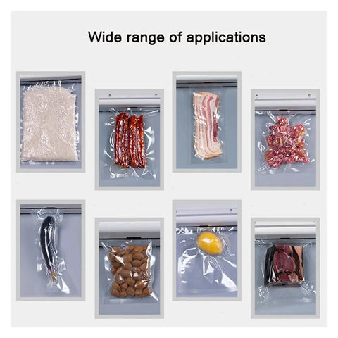 Heavy Duty Commercial Double Chamber Vacuum Sealer Automatic Food Packer With Dual Copper Motors Built Like A Tank Kitchen Workhorse vacuum sealing rice, bacon, vegetables, and nuts.