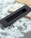 Flush Pull Handle Set 6 Inch Rectangular Oil Rubbed Bronze Edge Free Chamfered Edges Smooth Soft Touch Finish Deep Finger Grip
