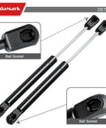 Close-up of a 10 Inch Gas Strut Lift Support 45 Lb Each, 2 Pack with ball socket details for heavy lids