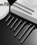 Ten Pack Of M6 X 65mm Flat Head Hex Socket Cap Screws In 304 Stainless Steel, partially threaded with hex heads for easy installation.