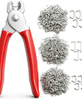 Hog Ring Kit With Heavy Duty Pro Grade Straight Pliers, 285 Pieces Galvanized Hog Rings In 3/4 Inch, 1/2 Inch, And 3/8 Inch Sizes