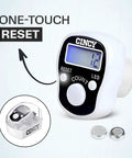 Rock Solid Manual Tally Counter With Bright Led Screen For Night Reads And Instant Reset Slick Ergonomic Grip White 1 Count.