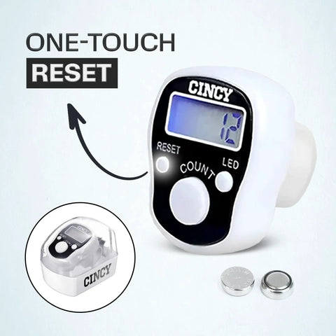 Rock Solid Manual Tally Counter With Bright Led Screen For Night Reads And Instant Reset Slick Ergonomic Grip White 1 Count.