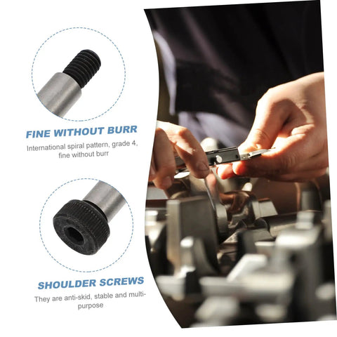 Hex Shoulder Bolts Set 6 Steel Screws For Door Handles Home Repair Kit showing close-up of fine spiral pattern and anti-skid surface.