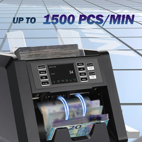N70A Money Counter Machine With 2CIS UV MG IR Counterfeit Detection, Serial Number Reading, counting 1500 bills per minute