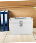 Silver Aluminum Tool Box With Double Layer And Large Inner Compartment Lightweight And Versatile Carrying Case on shelf