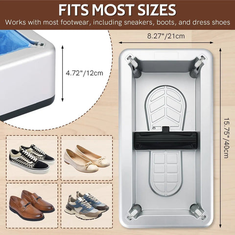 Automatic Shoe Cover Dispenser With 100 Disposable Covers, Hands Free Operation, Power Free, Fits Most Shoe Sizes