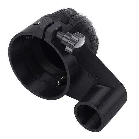 Dust Shoe Cover For CNC Router 80mm Spindle With Magnetic Suction, featuring 37mm dust port, black plastic, close-up view.