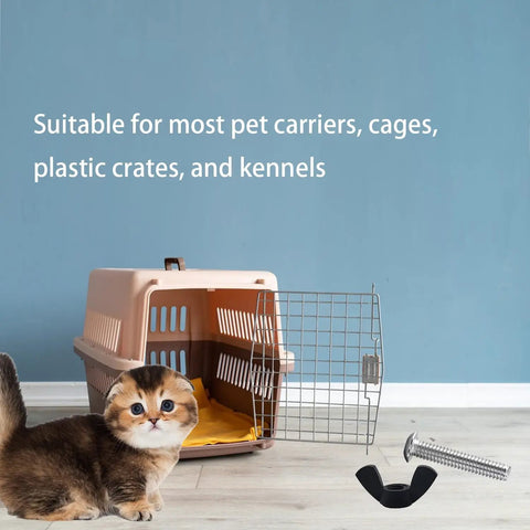 Hardcore M6 Dog Crate Screws With 12 Replacement Stainless Steel Bolts And Quick Grip Wing Nuts for pet carriers with a cat.