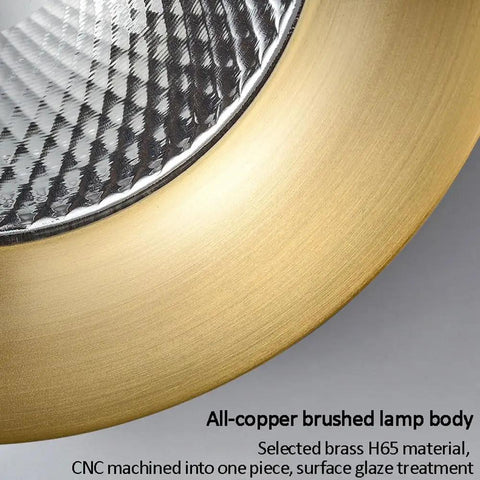 Close-up of the Clean 15 Pack Black Brushed Brass Led Recessed Ceiling Lights With Smooth Trim And Switchable 3000K 4000K 6000K Shades.