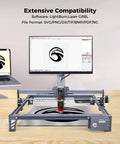 Creality Falcon 10W desktop laser engraver on a metal frame with 15.7x16.3 in workspace