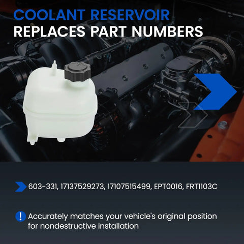 Swap Out Your Old Parts With This Engine Coolant Reservoir Tank For Mini Cooper 2002 Through 2008 Oe 603 331 Replacement Expansion Tank on engine.