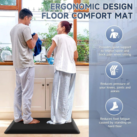 Ultra Thick 4 To 5 Inch Memory Foam Anti Fatigue Kitchen Mat Non Slip Water And Stain Resistant 17 By 28 Inch Rug in use