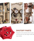 Two Pack Iron Valve Hand Wheels With 6mm By 6mm Square Hole in industrial setting with gauges and pipes