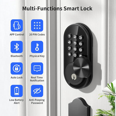 Big Time Smart Keyless Entry Door Lock With Smooth App Sync And Sleek Digital Keypad Bluetooth Electronic Deadbolt Guarding Homes Rock Solid With Quick Auto Lock For Zero Hassle Setup In Clean Silver