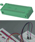 Four Pack 40 Pin 2.54mm ZIF IC Socket for Microcontrollers with durable metal and plastic construction on breadboards.