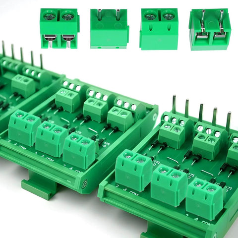 20 Pack 5mm 2 Pin Screw Terminal Block Connectors For PCB Mounting And Cable Wiring 300V 10A Rated Durable ABS Housing