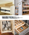 Heavy Duty Soft Close Drawer Slides 14 Inch Side Mount Telesrails for Kitchen Cabinets and Furniture 2 Pack in use