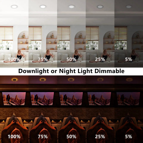 Top Shelf 6 Inch Led Recessed Lighting With Night Light Dimmable Ceiling Downlights 12 Pack 2000K Warm Amber Glow Sync Switch Control Zero Flicker Smooth Dimming Total Game Changer Upgrade