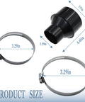 4 Inch To 2-1/2 Inch Dust Hose Reducer Attachment No Fuss For Easy Dust Collection, black ABS cone with two clamps