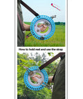 Person using Big Kite Reel With Brake For Easy Outdoor Flying Pro Grade 10.6 Inch String Winder in field with strap and kite flying