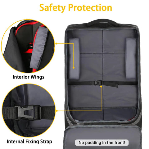Padded Car Seat Travel Bag For Airplane Travel With Shoulder Strap Heavy Duty Carrier Fits Most Major Brands Lightweight