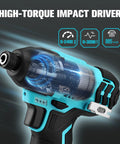 12V Cordless Impact Driver Kit With 885 In Lbs Torque For Quick Smooth Tackling Of Tough Jobs Variable Speed 0 2400 RPM LED Light