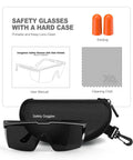 Anti Fog Safety Glasses With Side Shields UV400 Protection Tough As Nails Eyewear For Men And Women shown with case